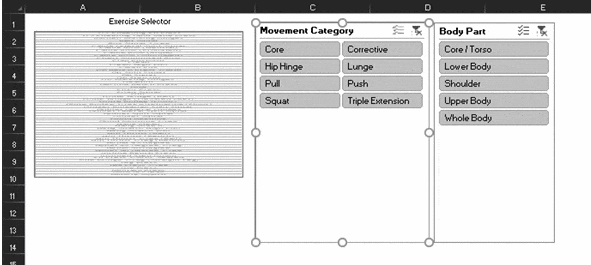 FILTERING LARGE DATABASE FOR SIMPLE EXERCISE SELECTION